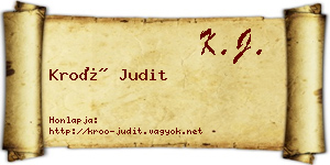 Kroó Judit névjegykártya